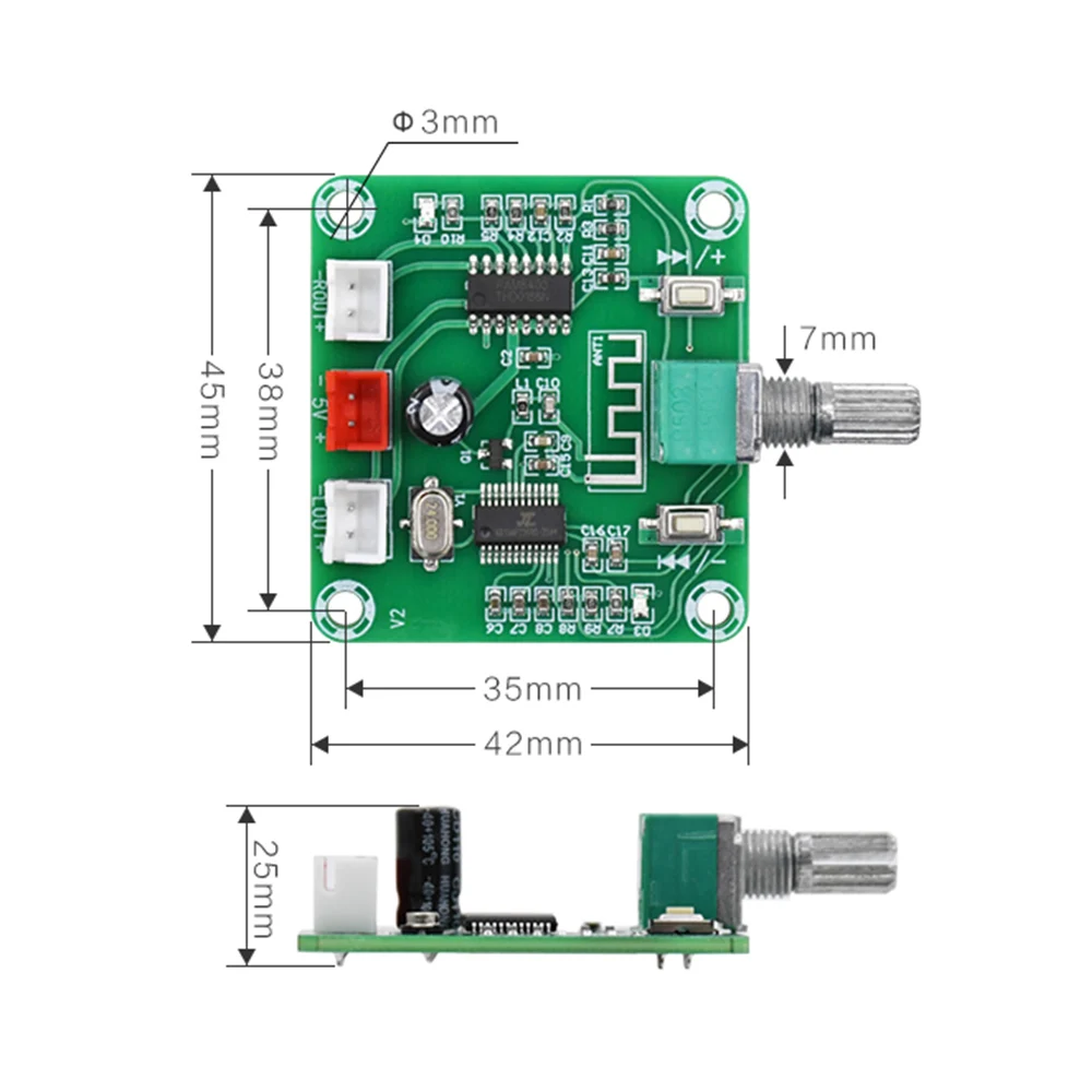 AIYIMA PAM8403 5Wx2 Bluetooth 5 0 Плата усилителя мощности 2 стерео аудио усилитель мини DIY для