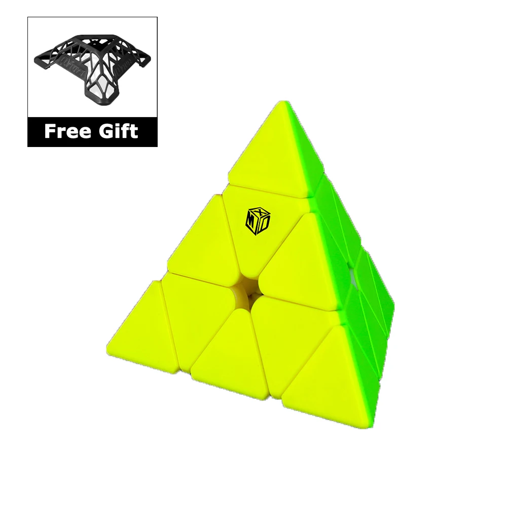 

QiYi V2 Magnetic Pyramid 3x3 magic speed cube XMD bell pyramin 3x3x3 cubo magico Professional Educational Toys with Bracket
