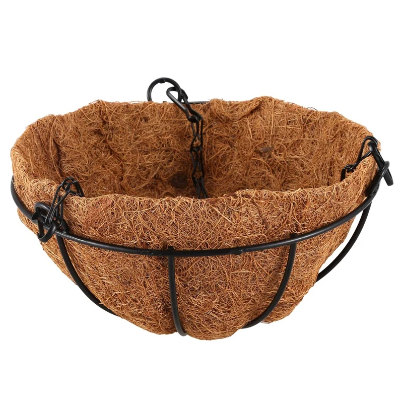 Black Growers Hanging Basket Planter with Chain Flower Plant Pot Home Garden Balcony Decoration-8inch | Дом и сад
