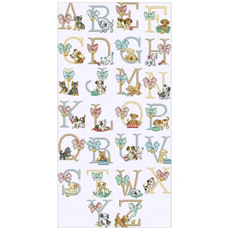 

Топ щенок Алфавит иллюстрация узоры Счетный крест 11CT 14CT 18CT Вышивка крестом наборы вышивка рукоделие Наборы