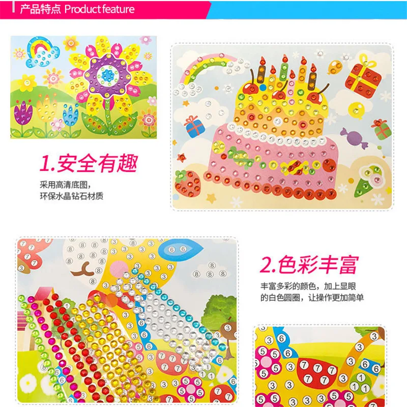 3D Мозаика из пены липкие кристаллы искусство принцесса и бабочки наклейка игра