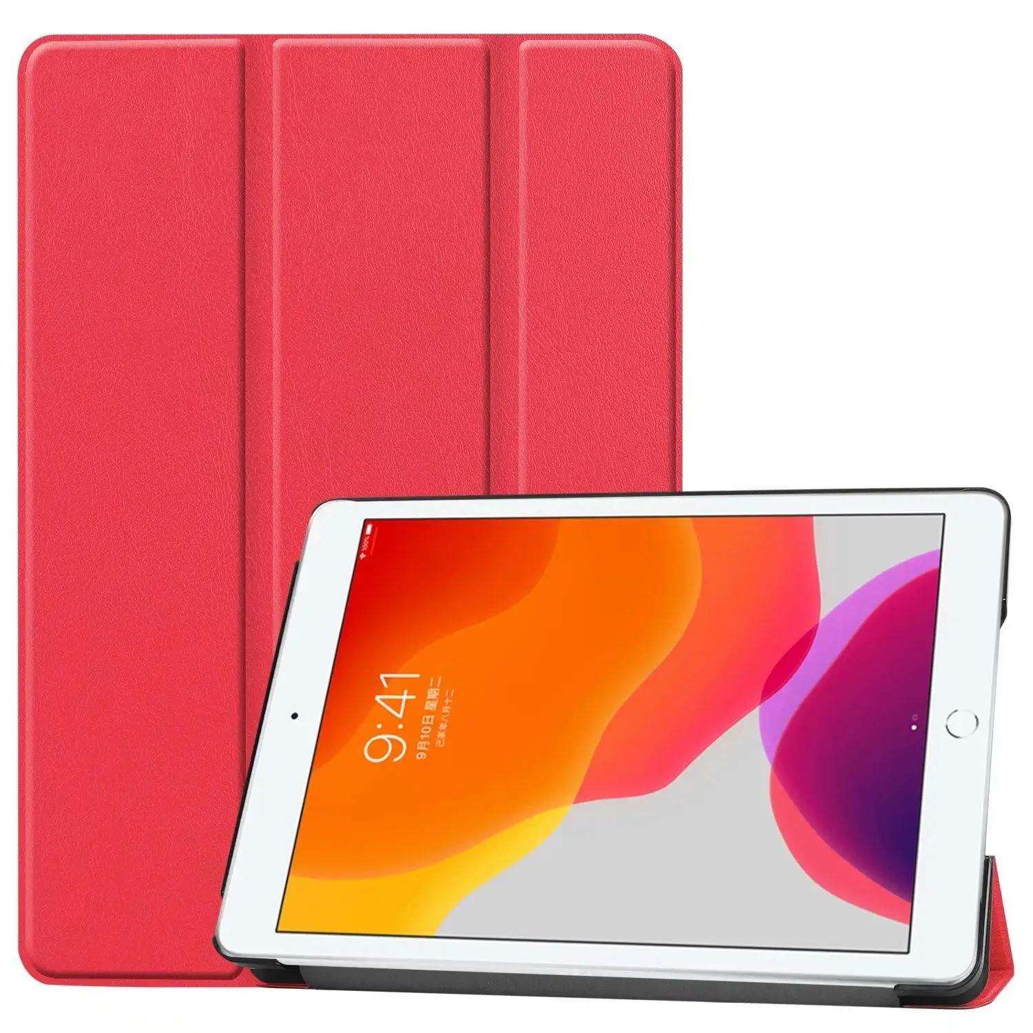 

Тонкий легкий умный чехол-подставка для iPad 10,2 дюйма/10,5 дюйма-красный