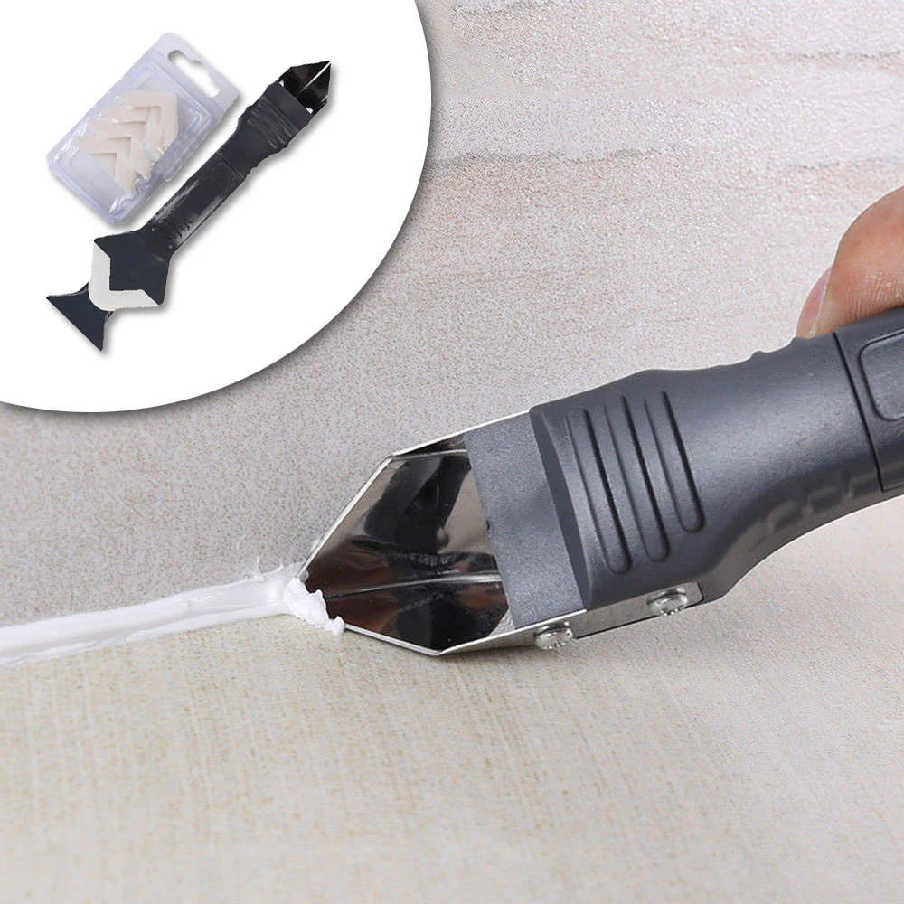 

Useful 3 in 1 Multifunctional Silicone Remover Caulk Finisher Sealant Smooth Scraper Grout Kit Tools wholesale drop shipping