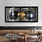 Вдохновляющие деньги Холст Картина один Биткойн доллар плакаты и принты винтажная Ретро Настенная картина для декора гостиной