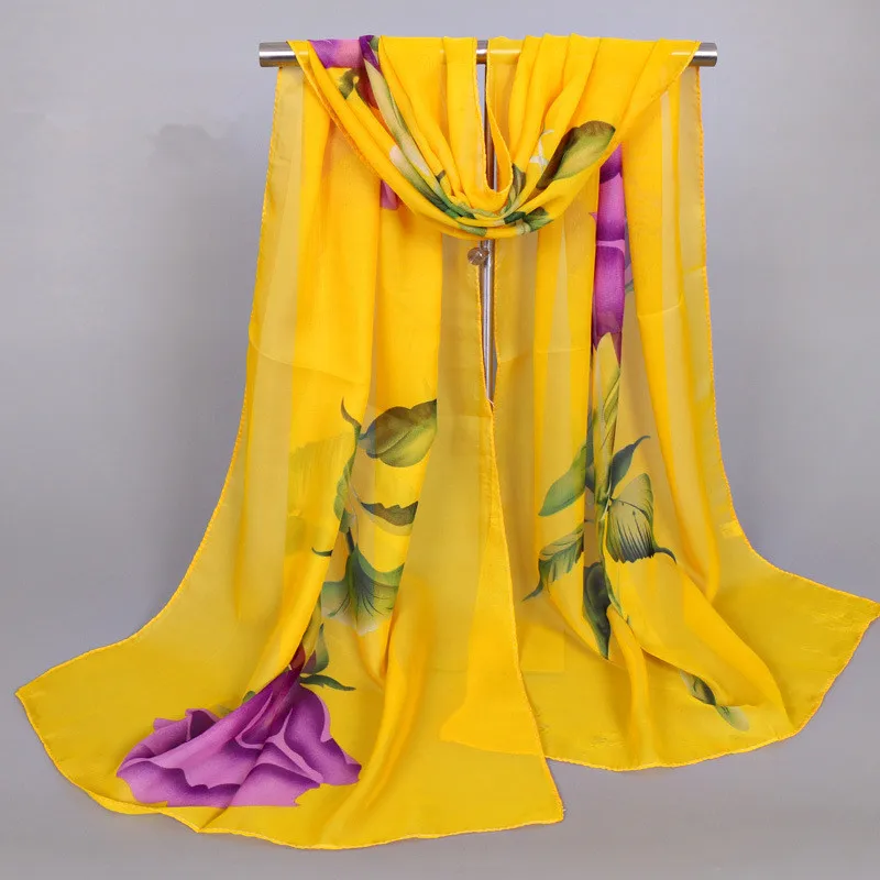 

Scarf luxury brand spring 2018 new fashion chiffon silk hijab print thin sjaals zomer long scarves foulard women shawls