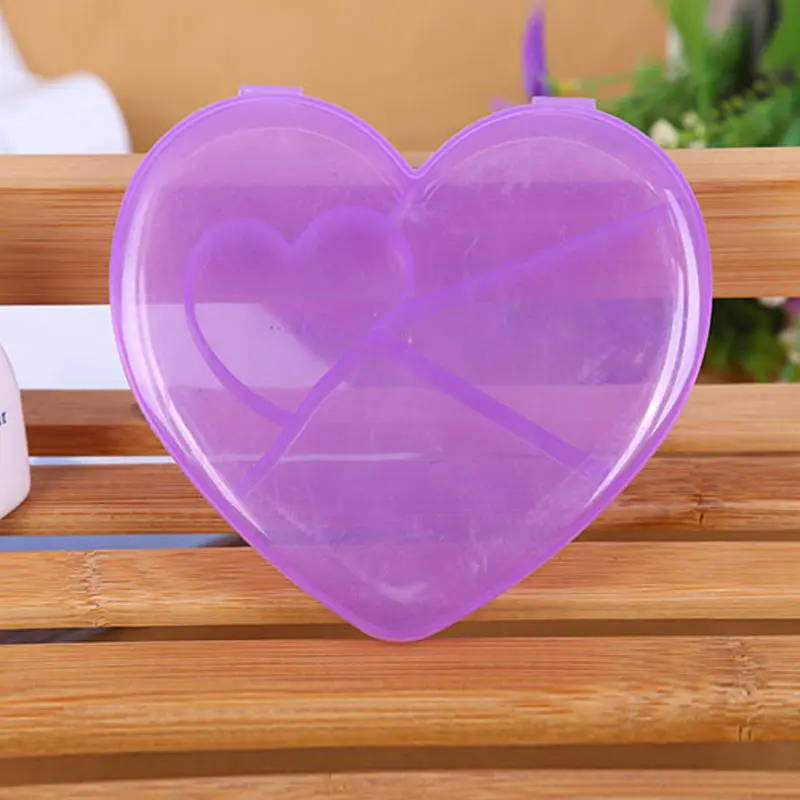 Newly 5 Grid Love Heart Compartment Plastic Storage Box Case Electronic Jewelry Bead Stuff Container CLA88 | Красота и здоровье