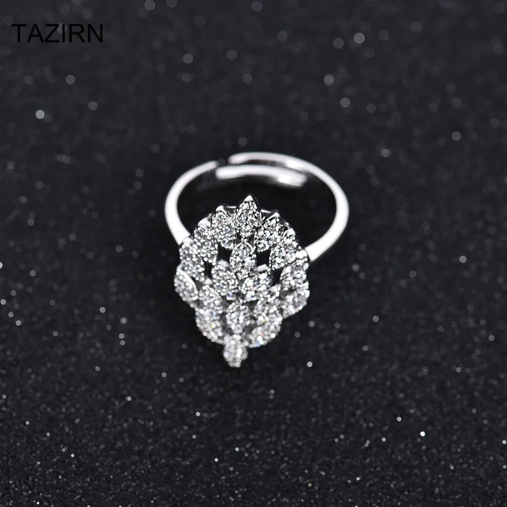 

4 Pcs Cubic Zirconia Crystal Dubai Wedding Bridal Jewelry Sets Necklace Bracelet Earrings Rings Full Jewelry Gift Set For Women
