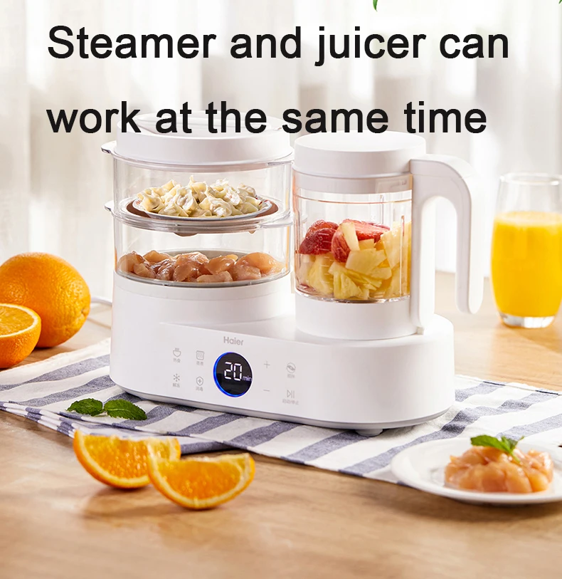 Haier машина для приготовления детского питания Пароварка двойная чашка пищевая добавка машина автоматический Электрический измельчитель пищи кастрюля контейнер для соковыжималки