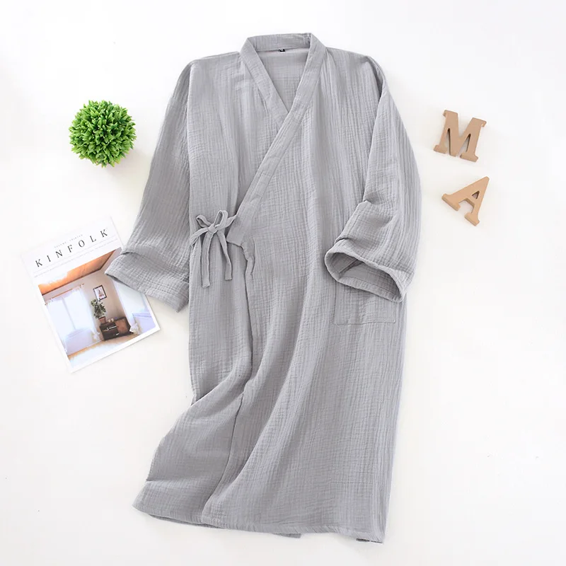 

Халат банный мужской, из газовое кимоно хлопка, Размеры M L XL