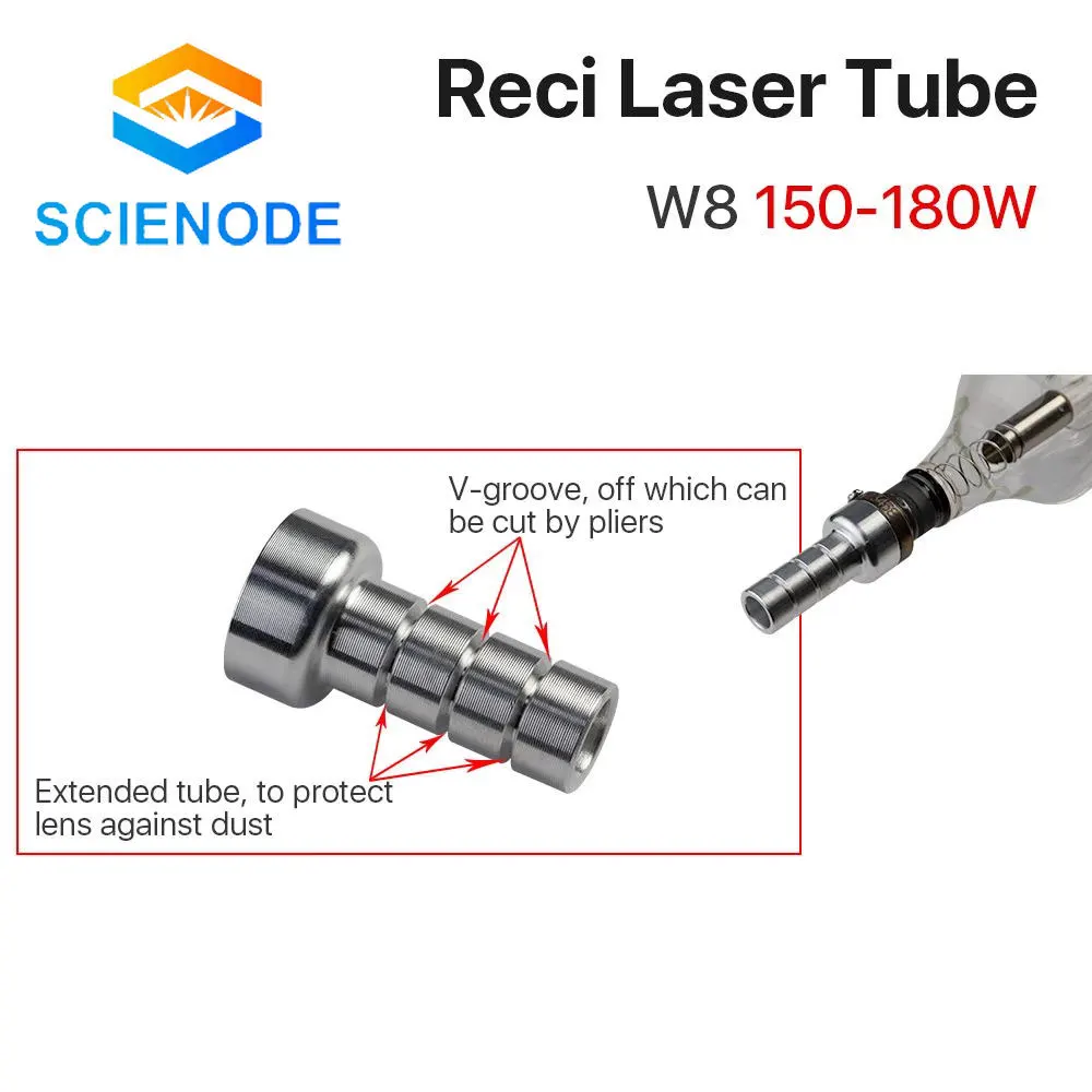 Scienode Reci W8 Co2 Glass Laser Tube 1850mm 90W Glass Laser Lamp For CO2 Laser Engraving Cutting Machine NEW Quality 2021 Kits enlarge