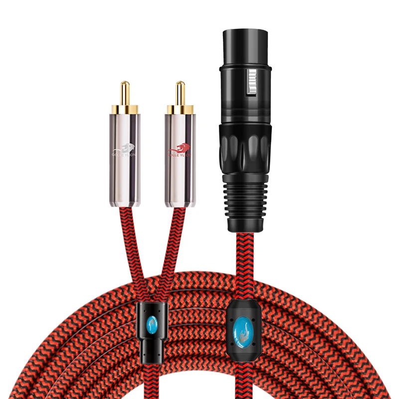 Аудиокабель XLR мама на двойной RCA папа для усилителей предусилителей