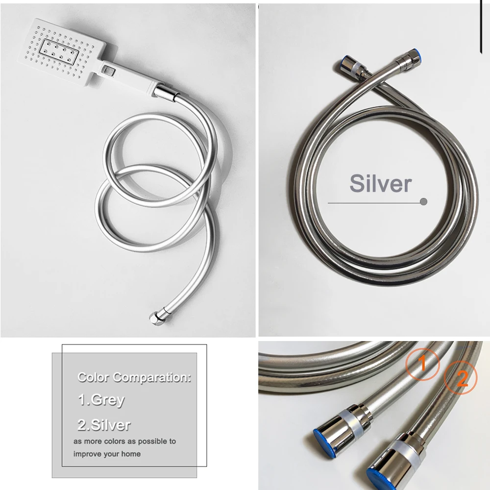 new bathroom shower hose high pressure pvc handheld shower plumbing flexible hose gi2 universal interface anti winding fixture free global shipping