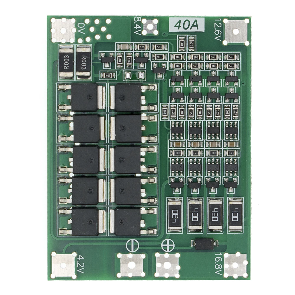 10 шт. 4S 40A литий-ионный аккумулятор 18650 зарядное устройство PCB плата защиты BMS с балансом для электродвигателя 14,8 в 16,8 в