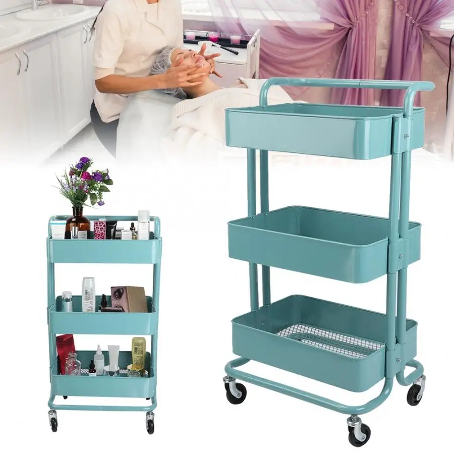 Парикмахерские принадлежности 3 яруса металлическое подвижное колесо качения