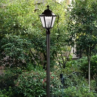 2.4 Meter High Pole Street Light Black Europe Garden Lamp for Mansion Villa Courtyard Backyard Outdoor Landscape Lighting