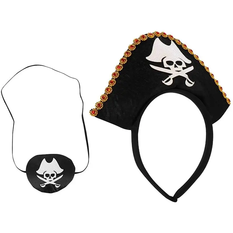 Детский Пиратский головной убор патчи для глаз Augenklappe Алмазный Скелет пиратская