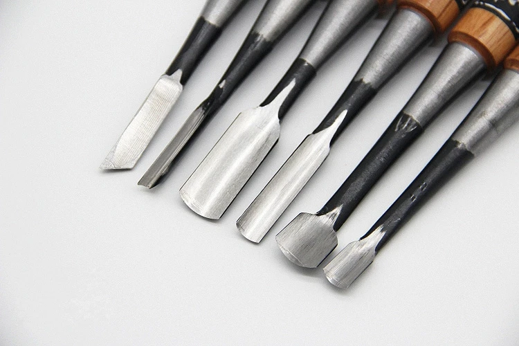 Japanese Chisel Carving Knife Anlai White Steel Woodworking Round Bevel Triangle V | Инструменты