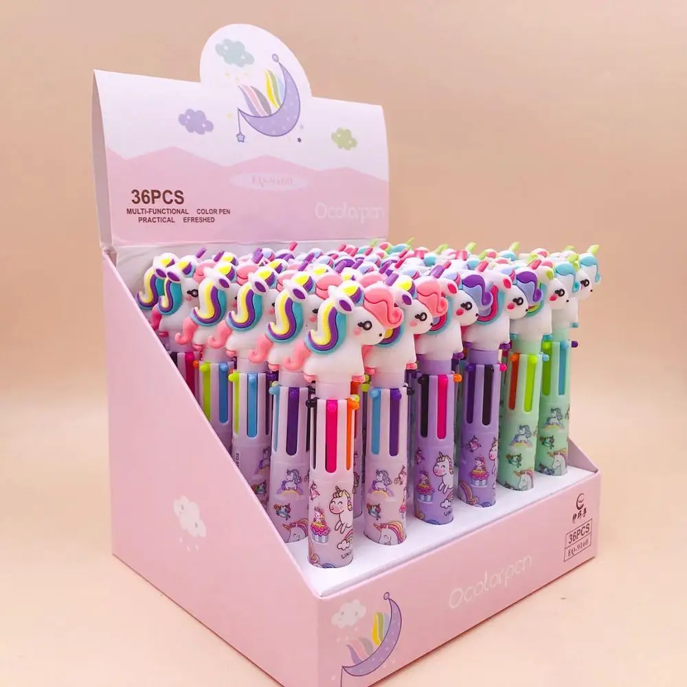 

36 pcs/lot Kawaii Unicorn 6 Colors Ballpoint Pen Cute ball pens School Office writing Supplies Stationery Gift