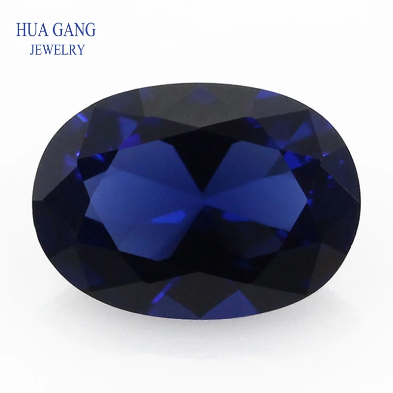 

34# Blue Nano Stone Oval Shape Synthetic Gems For Jewelry 2x3~7x9mm Free Shipping