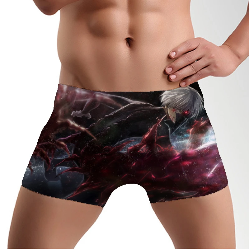 Мужское нижнее белье с принтом аниме Токийский Гуль Короткие трусы для косплея