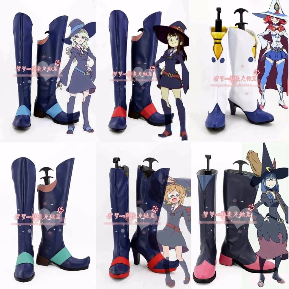 COSLEE [Customize]Anime Little Witch Academia Figure Lotte Yanson Akko Kagari Diana Cavendish Boots Cosplay Shoes Halloween For