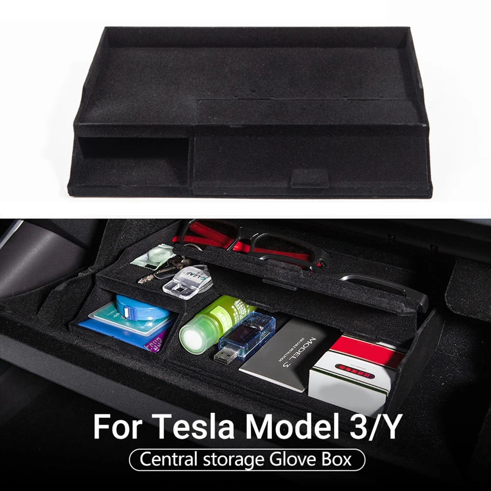 

Auto Dashboard Interior Storage Glove Box Center Armrest Box For Tesla Model 3 Car Dashboard Interior Stowing Tidying Glove Box