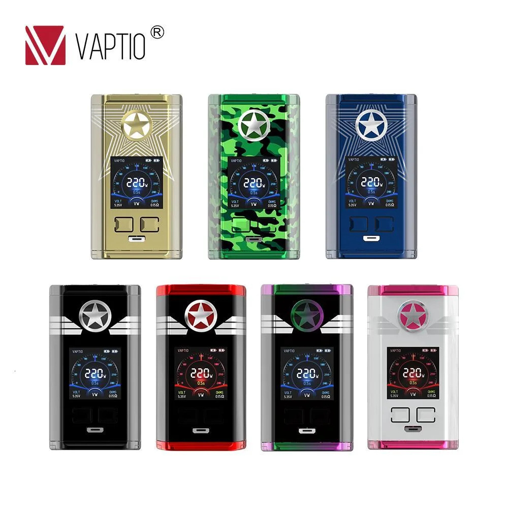 Электронная сигарета Vaptio капитан мод Vape Kit 220 Вт светодиодный бокс Frogman Tank 2/5 мл