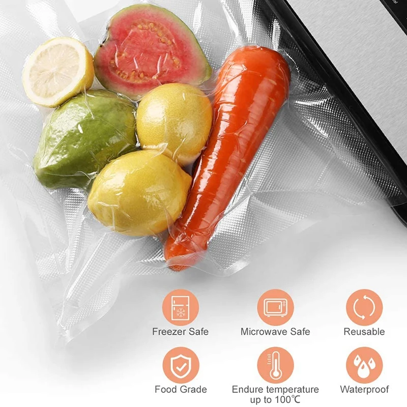 

4 Rolls Vacuum Sealer Bag Vacuum Seal Roll Food Saver Bags Rolls for Food Saver, Vacuum Sealer Machine and Sous Vide
