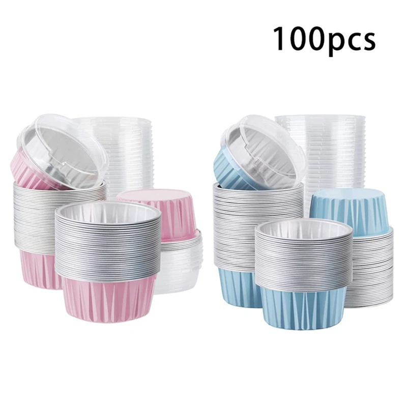 

200Pcs 5Oz 125Ml Disposable Cake Baking Cups Muffin Liners Cups, Blue+Pink & Blue-Green