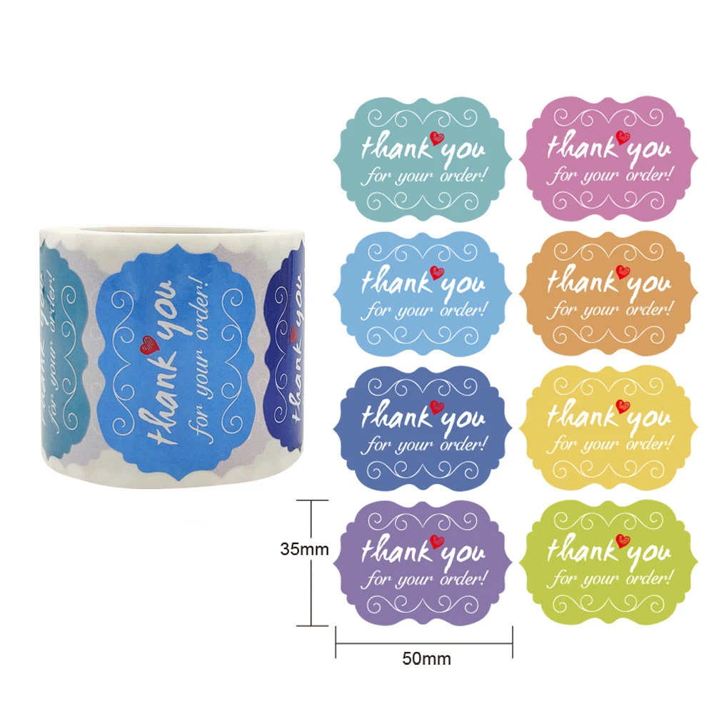 

250pcs Thank You for Your Order Stickers for Gift Thank You for Shopping Seal Sticker for Package Decoration Hand Made Labels