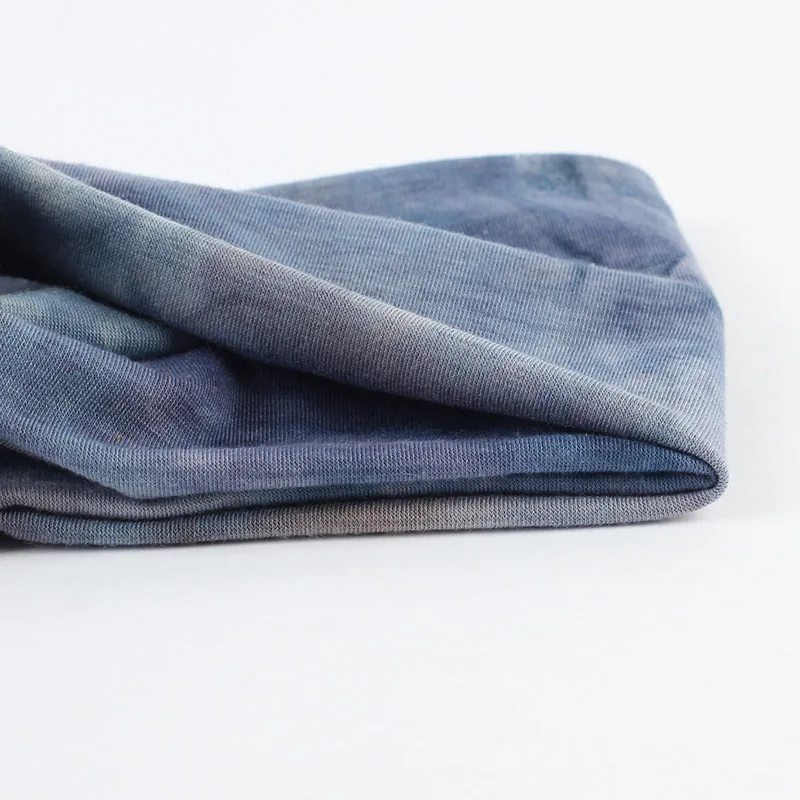 

Tie-Dye Knotted Headbands With Buttons For Women Multicolor Cotton Hair Accessories Knitted Sports Stretch Hair Band For Girls