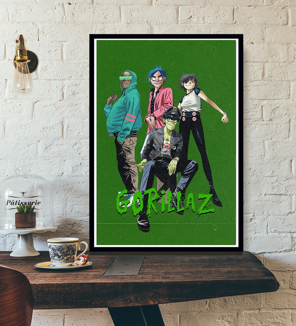 Плакат Gorillaz искусство раньше демон 2-D певец живопись настенное украшение бара