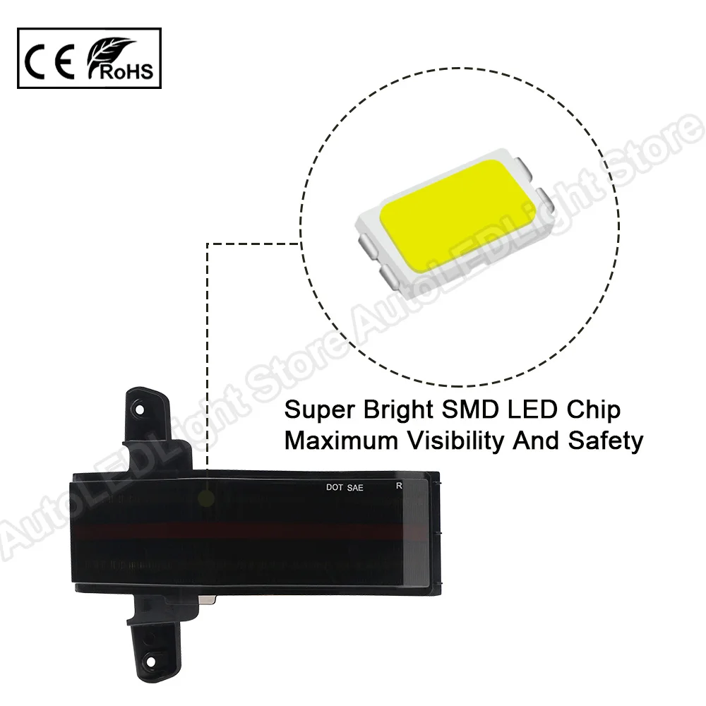 2 шт. для Chevy Silverado 1500 LD 2500HD 3500HD GMC Sierra двухрядная светодиодная полоса буксировочный