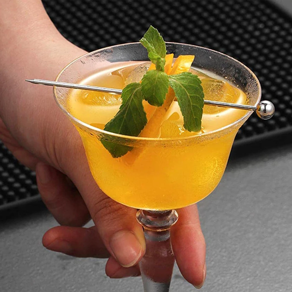 

20Pcs Stainless Steel Metal Fruit Pin Creative Cocktail Stirring Stick 11cm