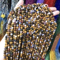 natural ocean jaspers stone beaded faceted oblate shape loose spacer beads for jewelry making diy necklace bracelet accessories