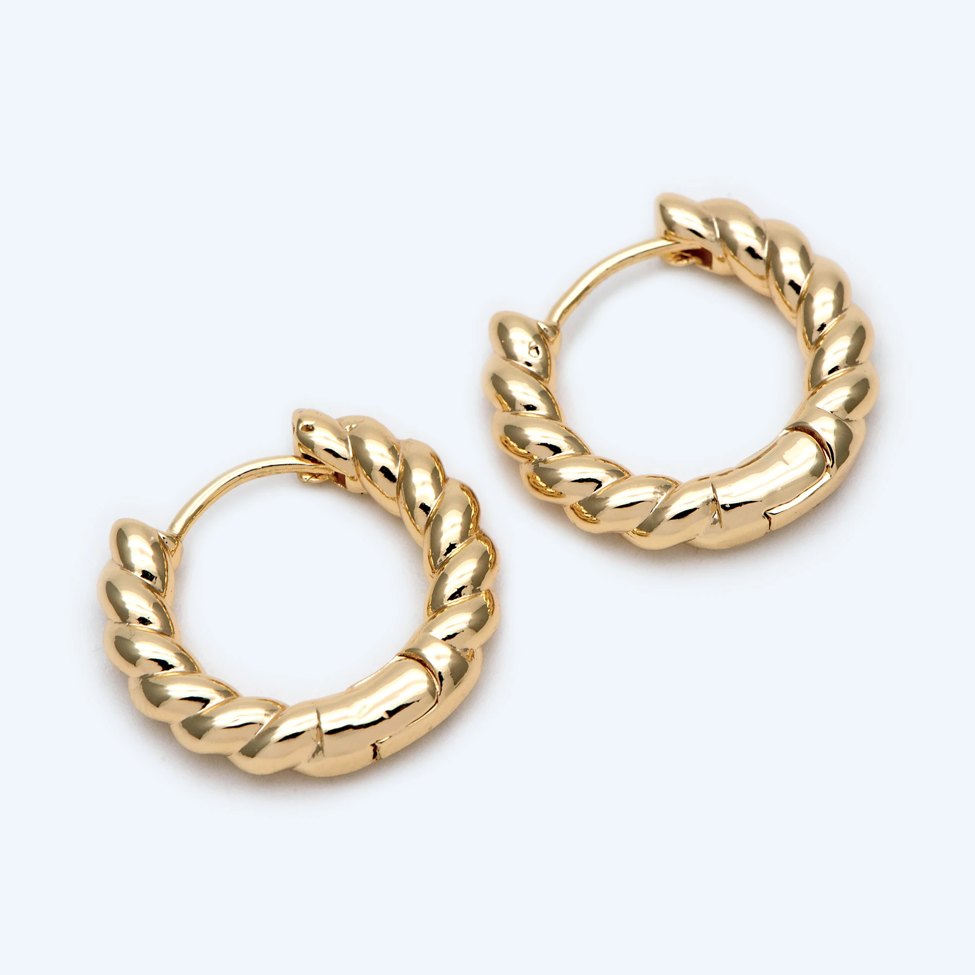 

10pcs Gold Hoop Earrings, 20mm, Gold Huggie Earrings, Gold Hoops, Huggies (GB-1822)
