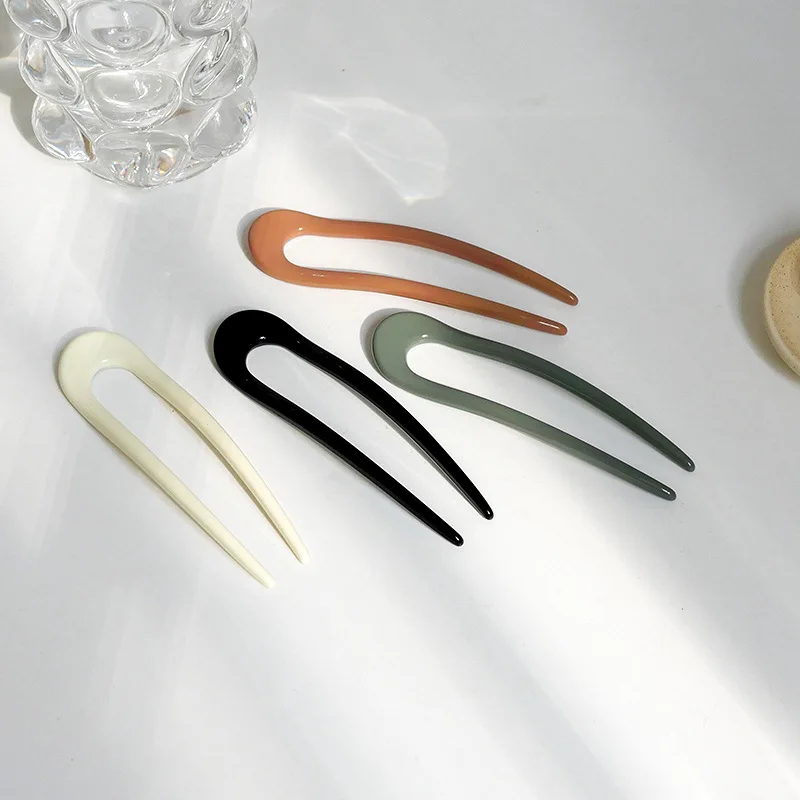 Новая модная простая шпилька в форме буквы U современная смола высокая шпилька, подходящая для всех случаев, волосы прически, для невесты, аксессуары для волос.