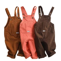 spring korean style baby girls loose overalls cute kids casual all match suspender trousers bib pants toddler boys kids pants