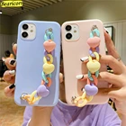 Чехол для телефона OnePlus 6 6T 7 7T 8 8T 9 Pro, мягкий чехол из ТПУ с браслетом на запястье, с сердечками, карамельных цветов