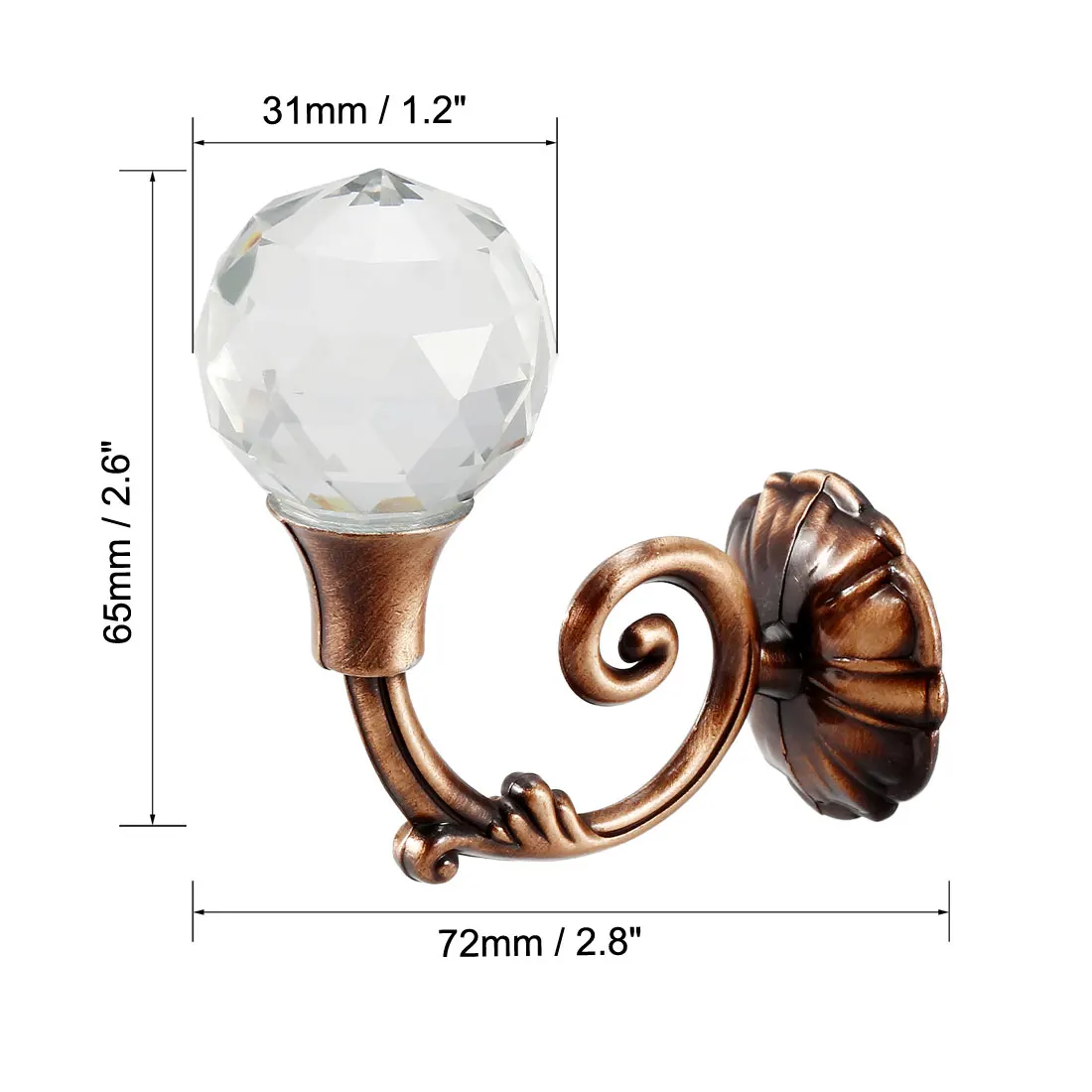 2 шт. декоративные занавески с хрустальным шариком 65x34x72 мм |
