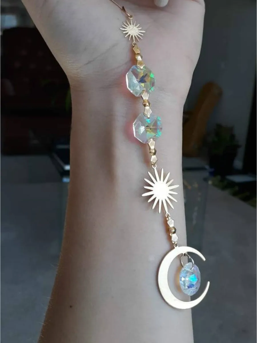 

Sun catcher/ Moon Sun Catcher/ Crystal Sun Catcher/ Suncatcher/ Moon Decor
