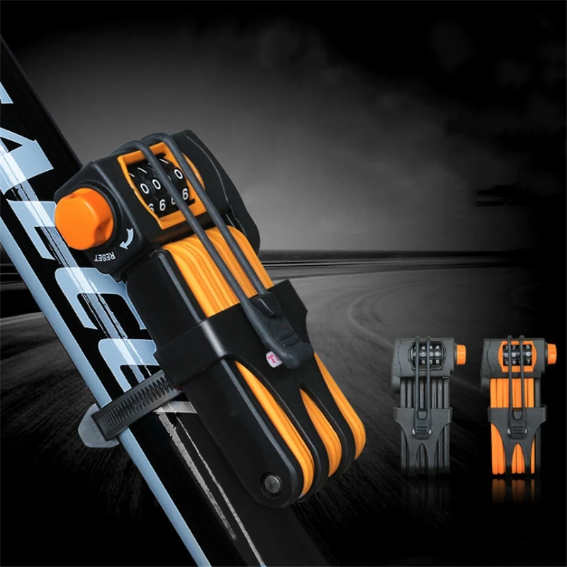 

4 Digit Combination Password Bicycle Lock Folding Bike Lock Steel Safety Lock For Bikes Anti-theft Security Bicycle Lock Tool