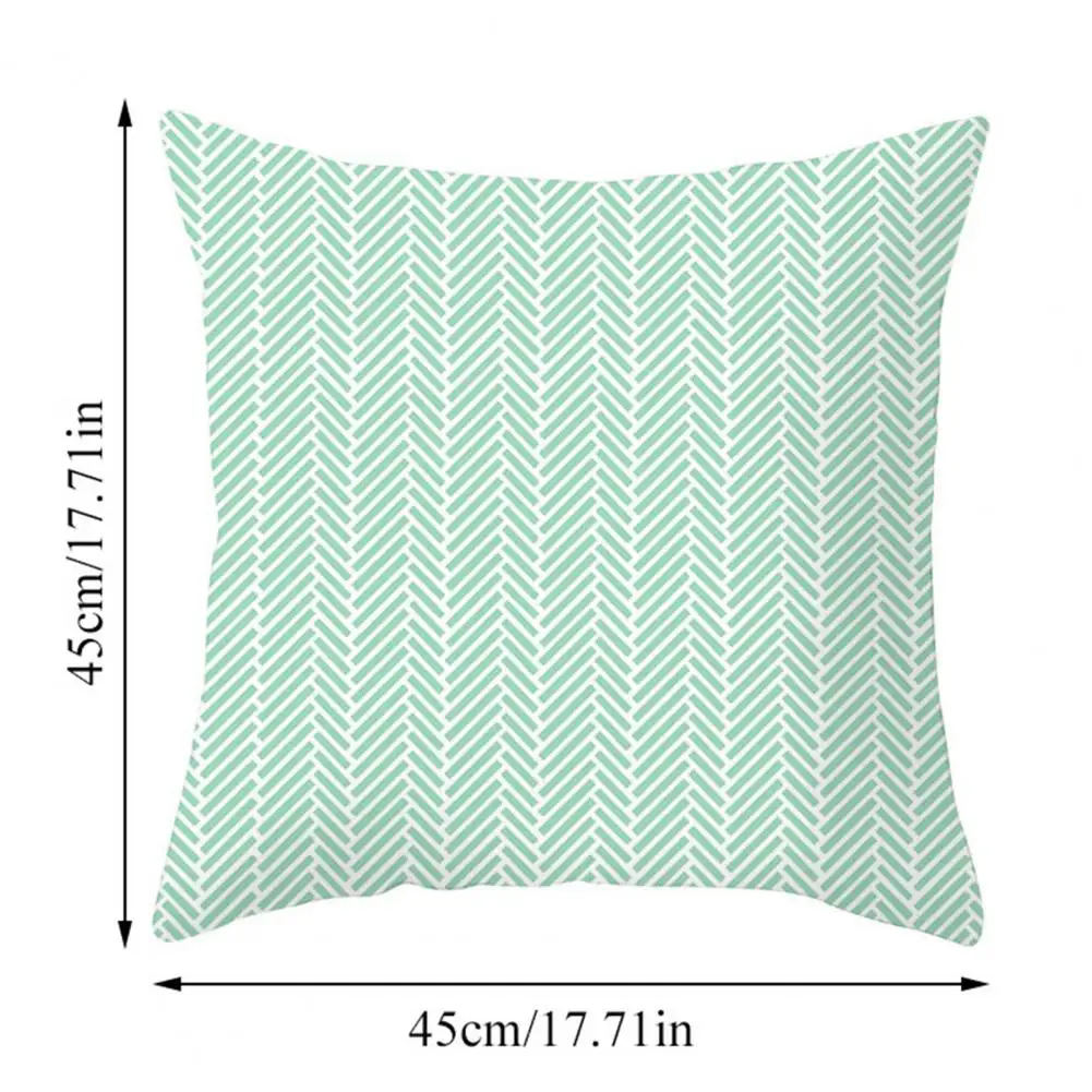 

New Style Green Pillow Cover Shrink Resistant No Stimulation Polyester Comfortable Square Cushion Cover for Bed Room Car Sofa