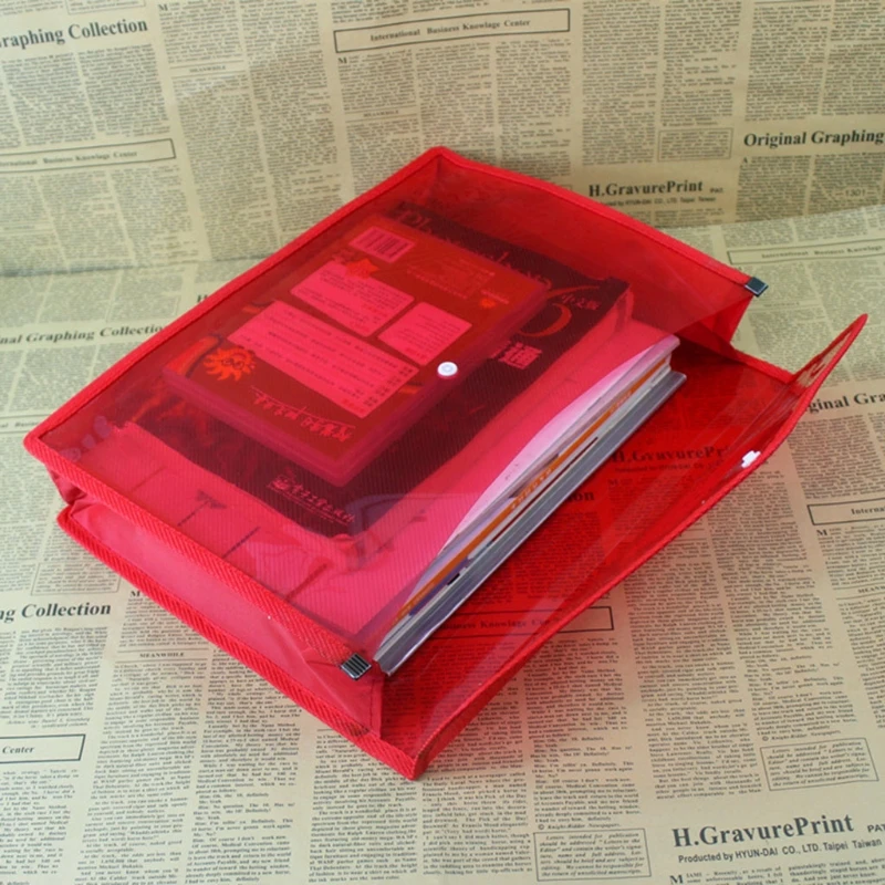 

A4 B4 Transparent Document Storage Organizer Three-Dimensional File Bag Papers Pouch Folder for Office Home H9EB