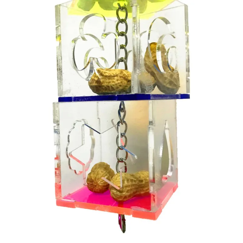 3 слойная подвесная игрушка для кормления попугаев прозрачная кормушка птиц