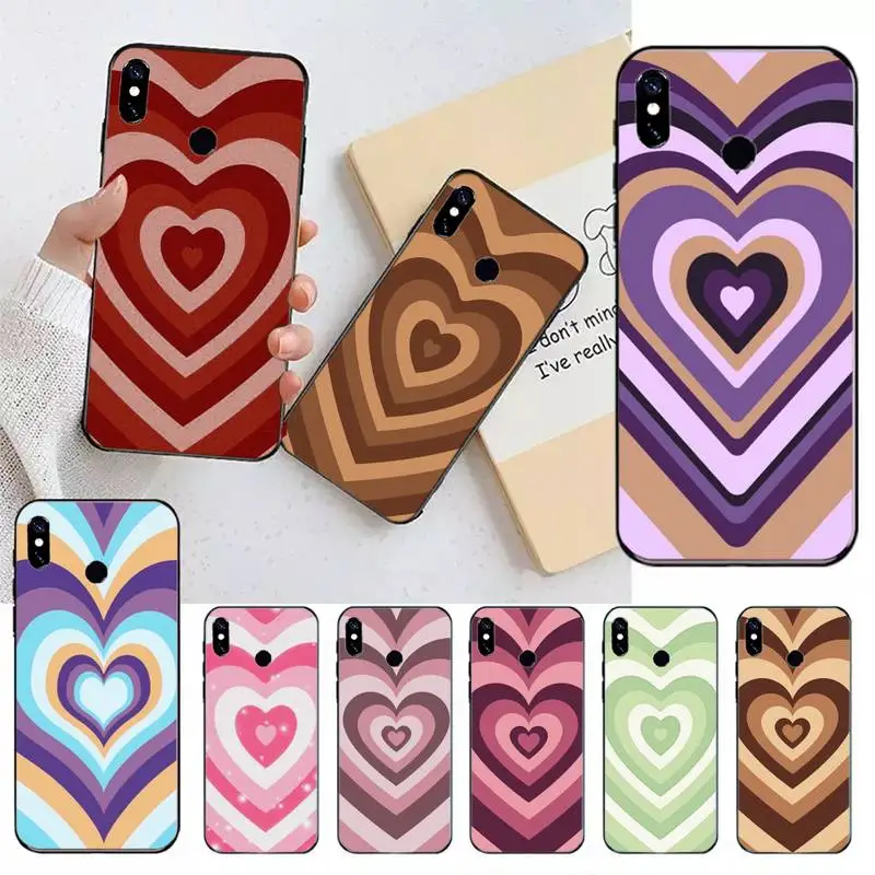

Love chocolate heart shape colorful Phone Case For Xiaomi Redmi note 7 8 9 11 t s 10 A pro lite funda shell coque cover