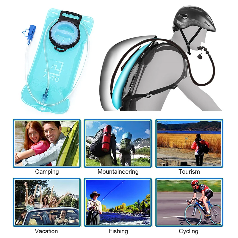 

Outdoor 2L TPU Water Bladder Water Bag Cycling Hiking Foldable Drinking Water Bags for Sports Climbing Running