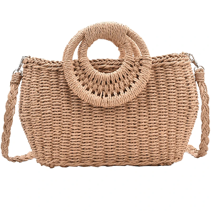 

Large Tote Bucket bag 2021 Woven Summer New High-quality Straw Women's Designer Handbag High capacity Shoulder Messenger Bag
