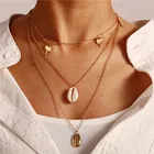 Ожерелье-чокер женское, многослойное, богемные кулоны
