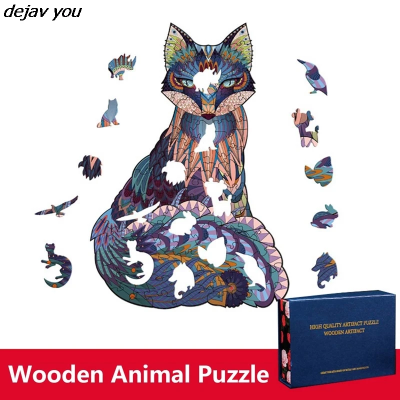 

New Cartoon Animal Shaped Wooden Puzzle Irregular Three-dimensional Puzzle For Adults Children Gift Wooden Jigsaw